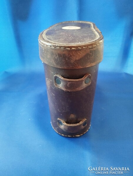 Old military leather binocular case