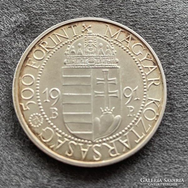 1991, Ezüst 500 forint, II. János Pál pápa