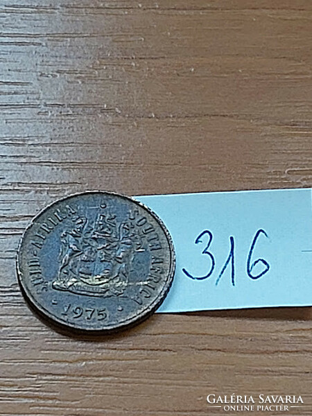 South Africa 1 cent 1975 bronze, Cape sparrow 316