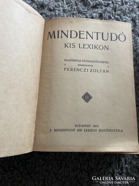 1913, Mindentudó Kis Lexikon, Ferenczi Zoltán