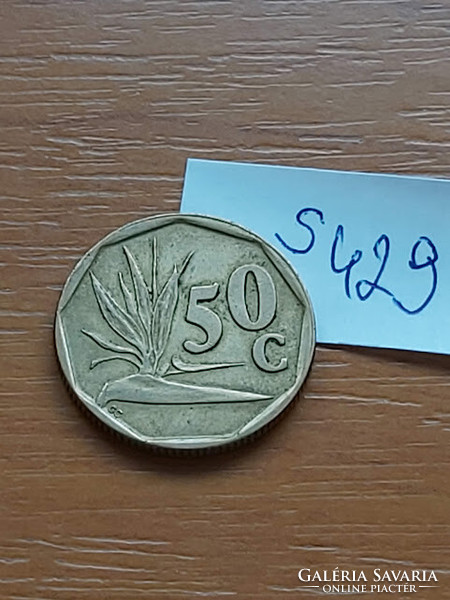 DÉL-AFRIKA 50 CENT 1992  Acél bronz bevonattal, Pompás papagájvirág  S429