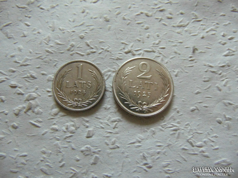 Latvia silver 1 - 2 lati lots! 1 Lat 1924 - 2 Lat 1925