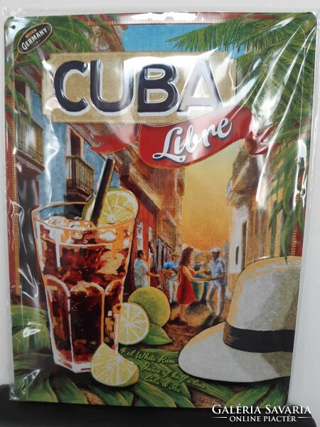 Retro fémtábla : Cuba Libre - 40x30 cm