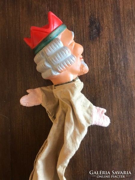 Retro/antique toy, king puppet figure. Glove puppet. Rubber hand puppet. The head is in perfect condition.