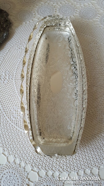 Beautiful silver-plated, Queen Anne sandwich tray, with attractive handle