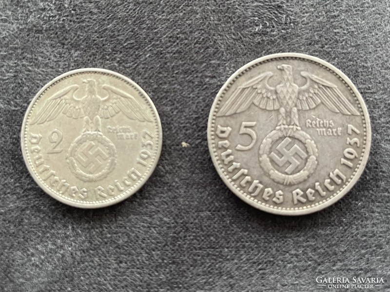 1937, Silver imperial 2 and 5 marks