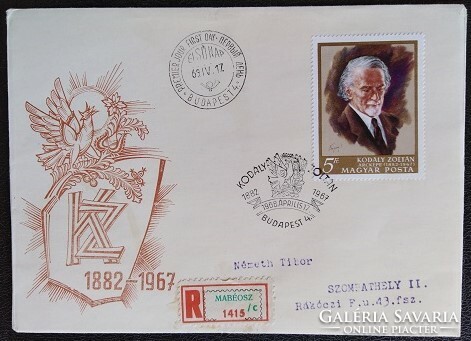 FF2442  / 1968 Kodály Zoltán bélyeg FDC-n futott