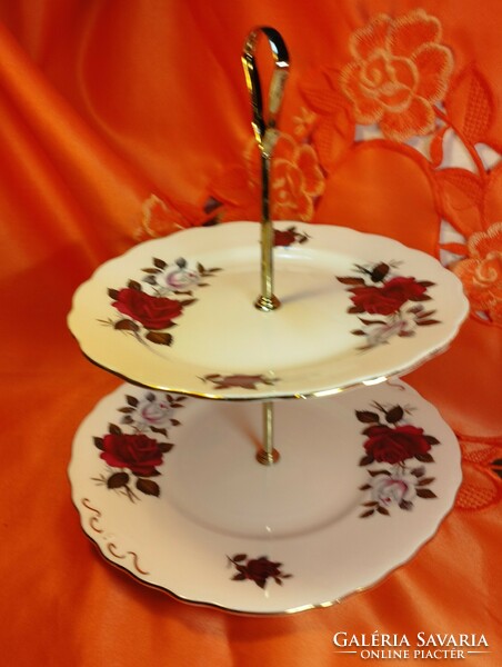 English, pink porcelain, tiered center table, offering