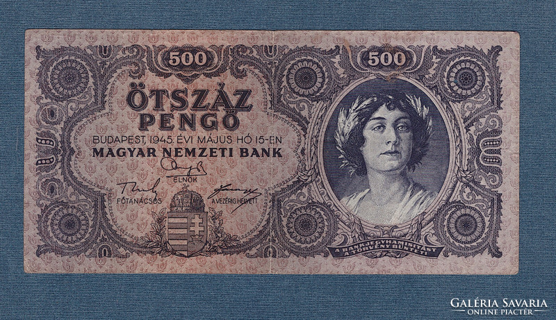 500 Pengő 1945 version made with corrected back pressure plate with Russian 