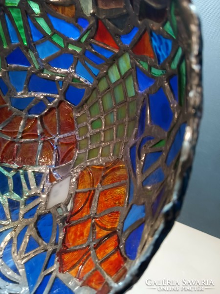 Tiffany ólom üveg dekoráció kaspó. Alkudható.