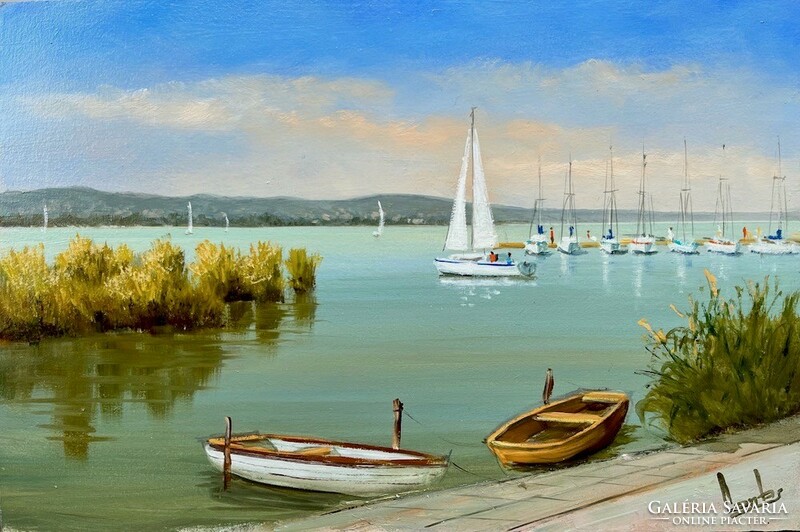 AKCIÓ Lantos György Vitorlások a Balatonon 20x30