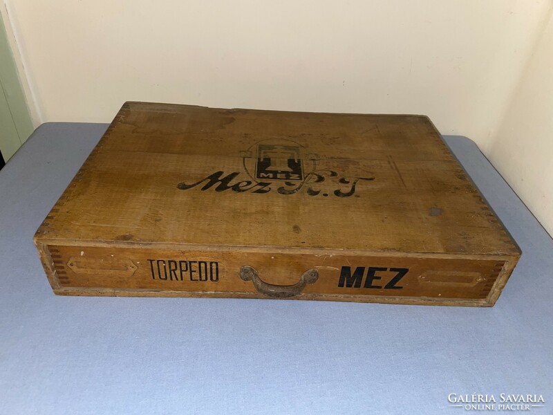 Antik Mez Torpedo szatócsbolti cérna tároló fiókos szekrény, dobozka, kazetta