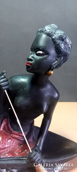 Hatalmas jelzett Afrikai nő szobor ALKUDHATÓ  Art deco design