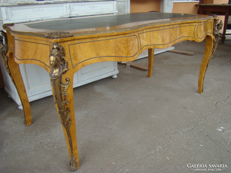 Antik garnitúra asztal vitrin íróasztal fotel 4 db os