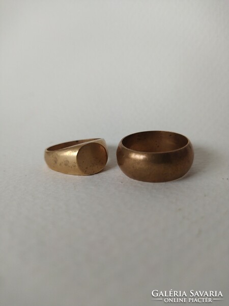 Vintage marked copper/bronze alloy rings
