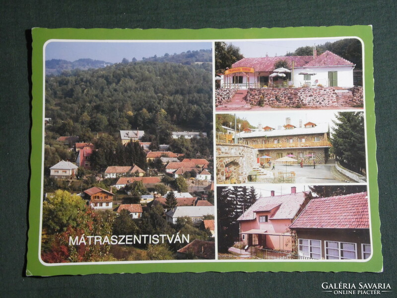 Postcard, Mátraszentistván, mosaic details, Vidrócki restaurant, resort, view, 1980-