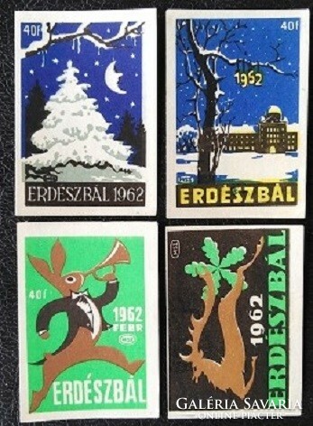 Gy213 / 1962 forest ball match tag, complete row of 4
