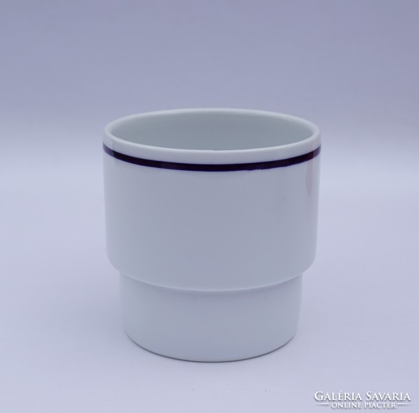 Rare retro blue striped lowland porcelain mug canteen mug