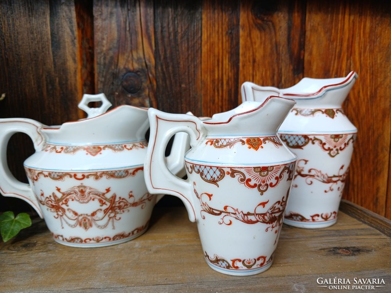 Hüttl tivadar thick-walled porcelain pourers with hand painting