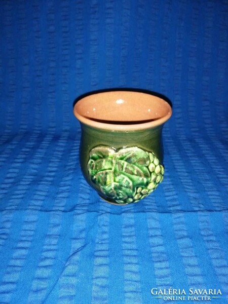 Ceramic mug with a frog in the middle, Zalakaros souvenir (a7)