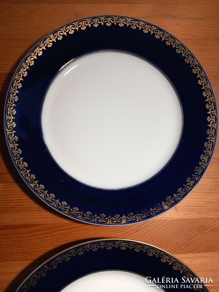 4 beautiful antique cobalt/gold plates 24.5 cm mz austria/altwien