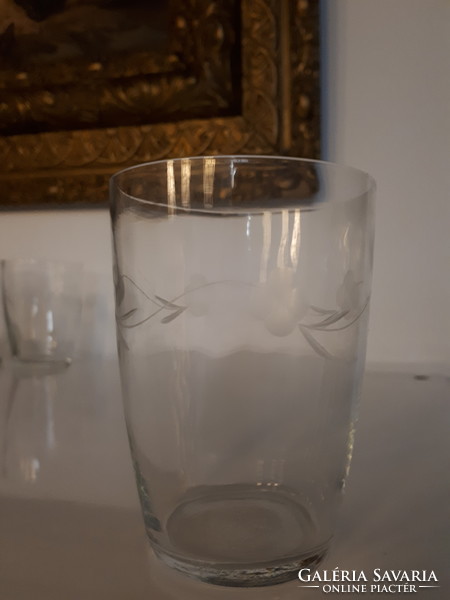 Set of 6 old polished wine glasses