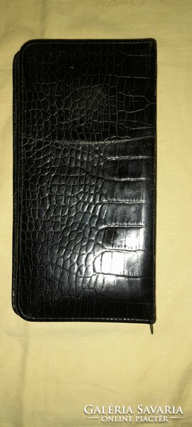 Retro crocodile leather file holder 23x12cm inside paper money travel ticket etc. Holder wallet 10x8cm