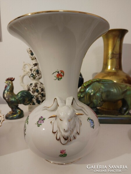 Herend vase with a ram's head