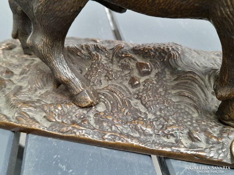 HUF 1 rare metal industry and briquetting company. Budapest bronze wild boar statue extremely detailed