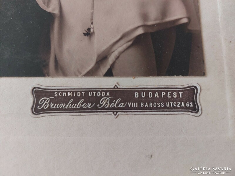 Antik fotó régi esküvői fénykép Brunhuber Béla fotográfus Budapest