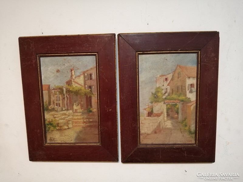 Nagybánya, 2 antique oil/canvas paintings, 1880-1910, signed, original paintings.