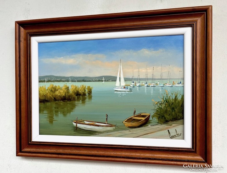 AKCIÓ Lantos György Vitorlások a Balatonon 20x30