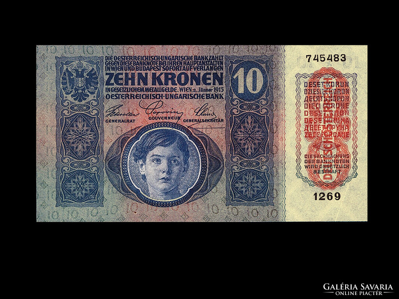 Unc - 10 kroner - 1915 - deutschösterreich stamp (very nice!)