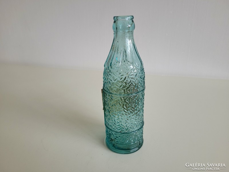 Old blue soda bottle forest bambi mid century retro carbonated drink