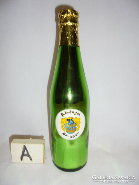 Retro Kőbányai Sörgyár relikvia - címkés zöld dísz sörös üveg - gyűjtői darab
