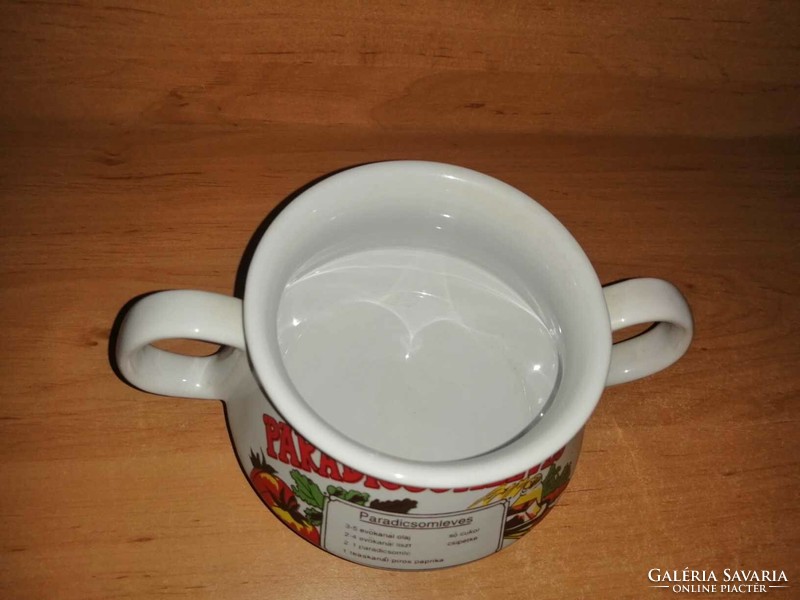 Porcelain bowl and plate with tomato soup inscription (20/d)