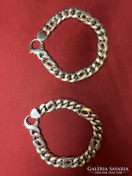 Men's silver bracelets 2pcs, 74.5g/pc