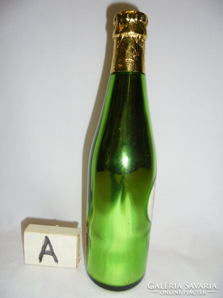 Retro Kőbánya brewery relic - green decorative beer bottle with label - collector's item