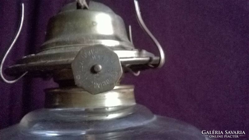 Larger table kerosene lamp with cast iron base