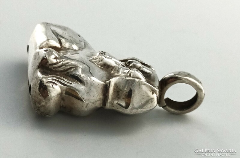 Silver figure, bell, dog, key chain