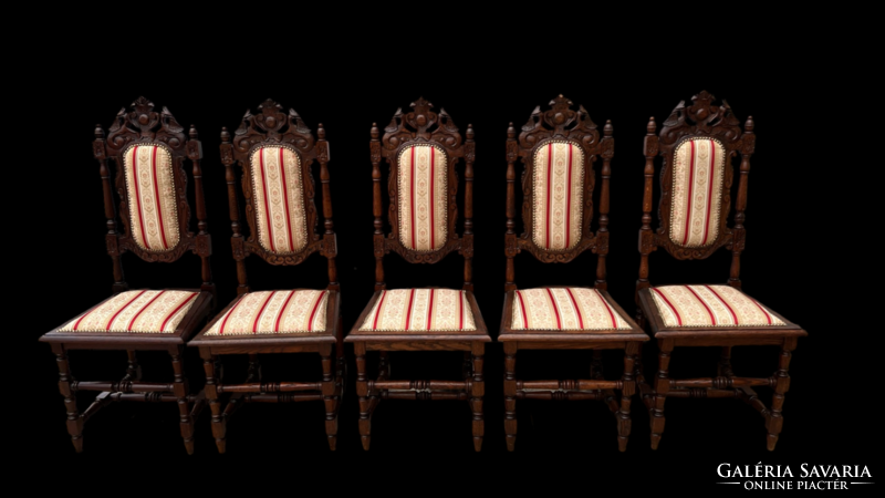 10 Antique Neo-Renaissance style upholstered armchairs