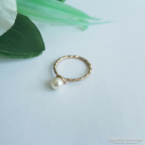 New twisted ring with pearls - usa 6.5 / eu 53 / ø17mm