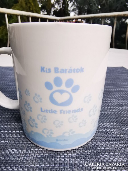 Dog-kitten friendship, porcelain mug