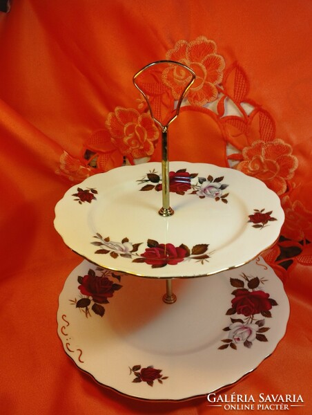 English, pink porcelain, tiered center table, offering