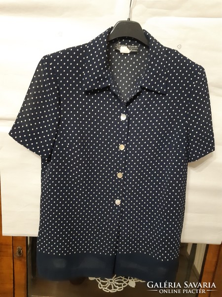 Brand new cynthia howie black and white polka dot size 8 top blouse.