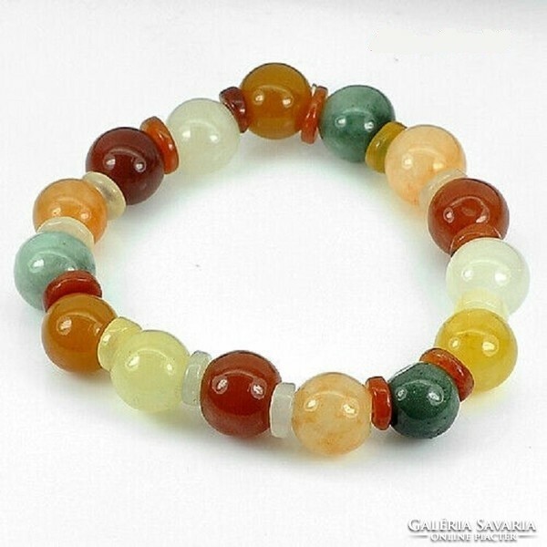 Real, 100% natural multi-color Thai jade bracelet 188.77Ct!!! (Large spherical mesh)