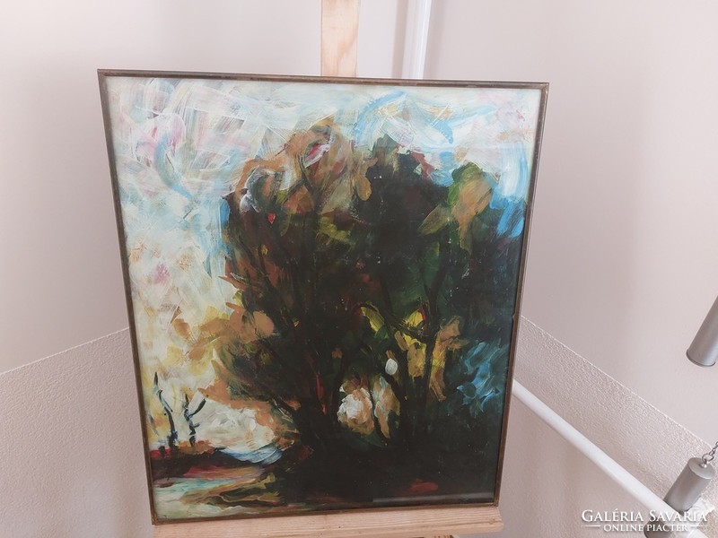 (K) expressive landscape painting with 50x60 cm frame