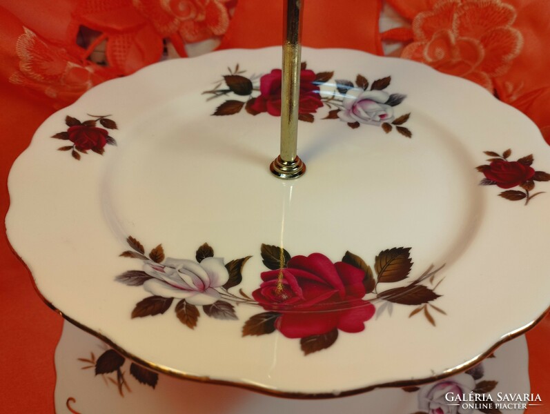 English, pink porcelain, tiered center table, offering