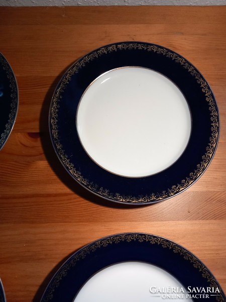 4 beautiful antique cobalt/gold plates 24.5 cm mz austria/altwien