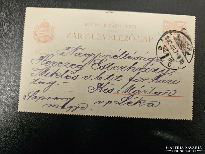 Letter from 1903 closed postcard